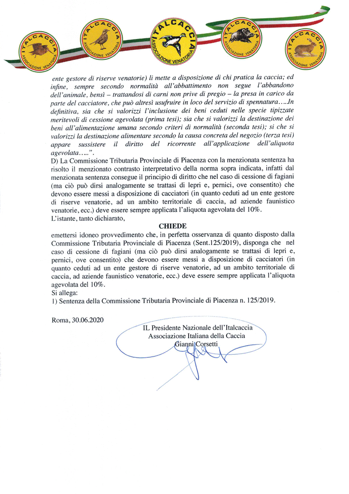Screenshot_2020-06-30-18-16-08 Precisazione IVA al 10% su animali a scopo venatorio in rif. alla Sent. n.125/2019 Tribunale di Piacenza