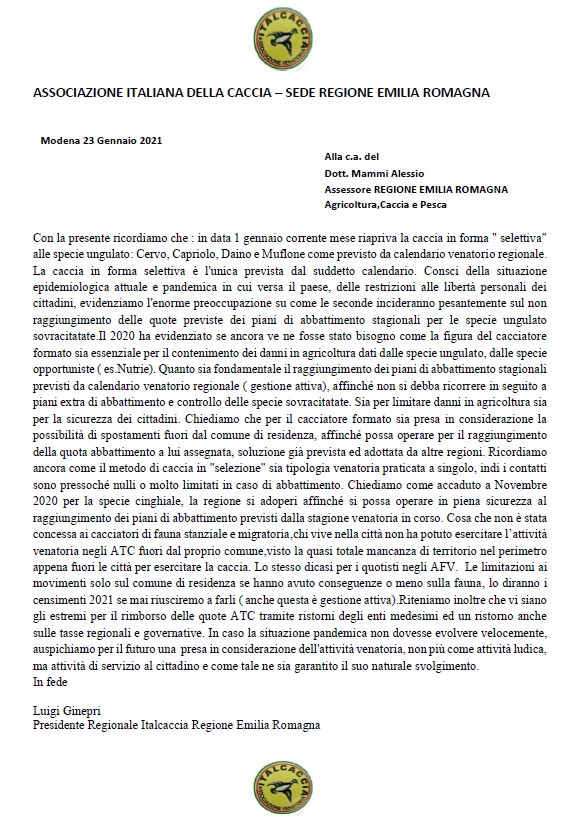 Immagine-2021-01-25-073633 Lettera di ItalCaccia all'Assessore Regione Emilia Romagna