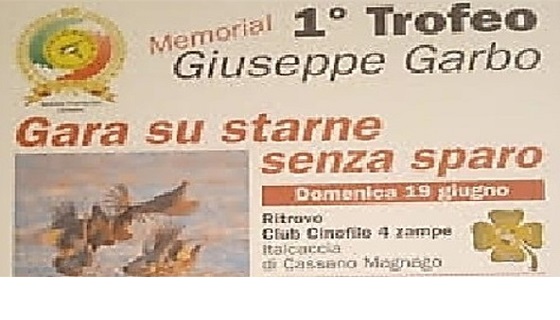 1° Trofeo “Memorial Giuseppe Garbo” 19/06/2022 gara su starne senza sparo