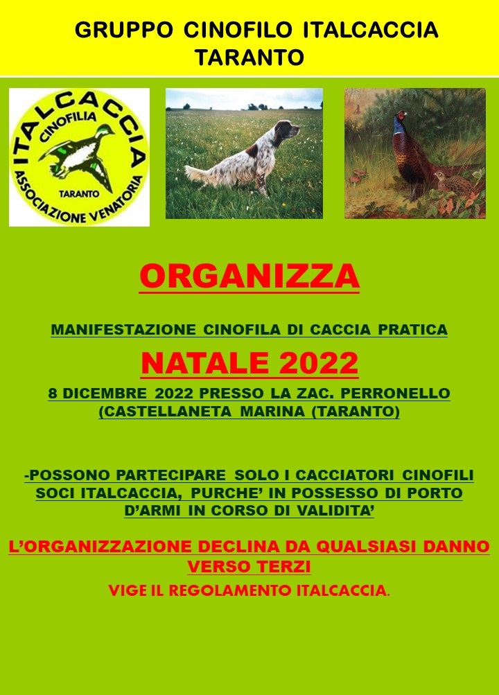 WhatsApp-Image-2022-11-28-at-19.04.41 Natale 2022 il Gruppo Cinofilo ItalCaccia Taranto organizza manifestazione di caccia pratica