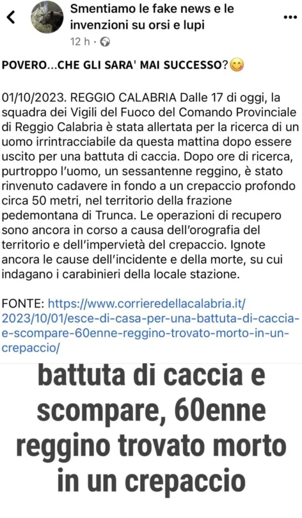 1insulti-cacciatore5-768x1316.jpg-598x1024 Cacciatore morto a Reggio Calabria, l’orrore dilaga sui social: gli animalisti esultano