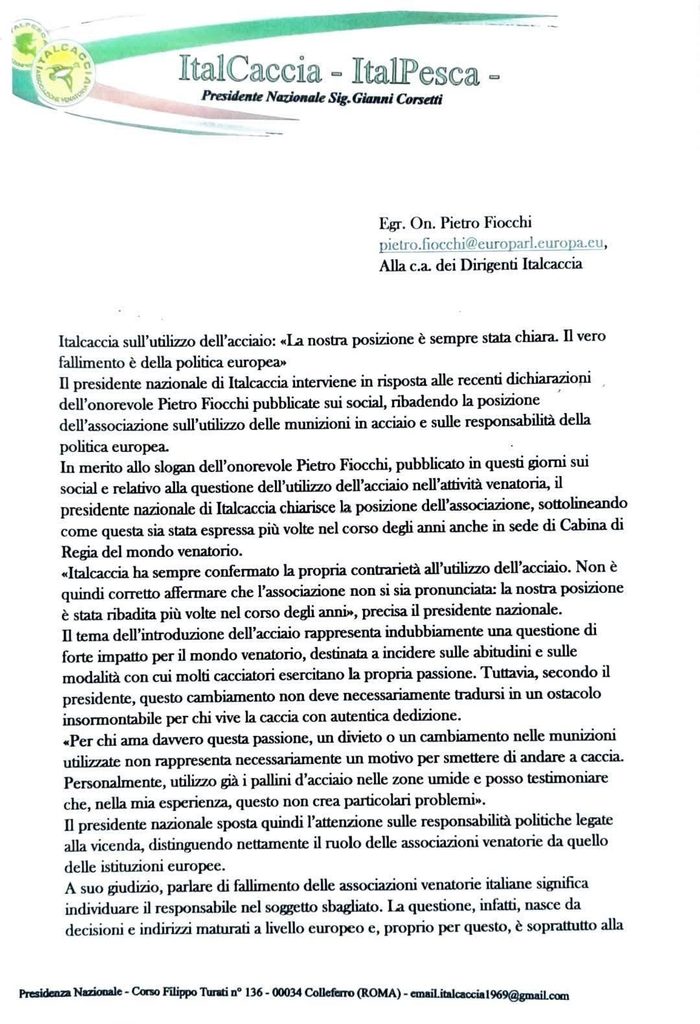 846053670_1525176756308871_6892384295728453076_n-700x1024 Italcaccia sull'utilizzo dell'acciaio, la Nostra posizione è sempre stata chiara...